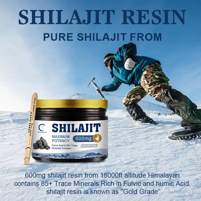 GPGP Greenpeople 100% High Purity Shilajit Mineral Supplements Resin 60G Pure Shilajit Lab Fulvic Acid Tested 85+ Trace Minerals