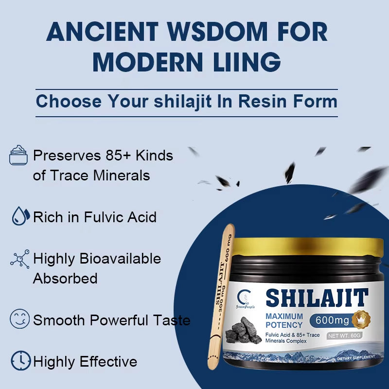 GPGP Greenpeople 100% High Purity Shilajit Mineral Supplements Resin 60G Pure Shilajit Lab Fulvic Acid Tested 85+ Trace Minerals