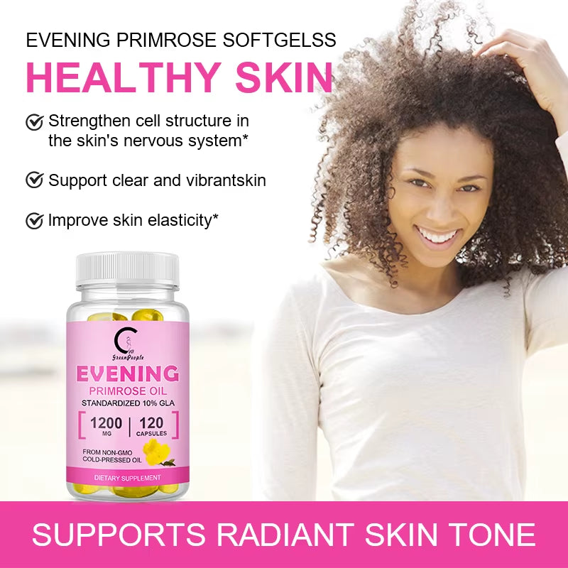GP Greenpeople Plant Evening Primrose Oil Capsule Promotes Nutritional Support for Women with Healthy Skin&Cardiovascular Health