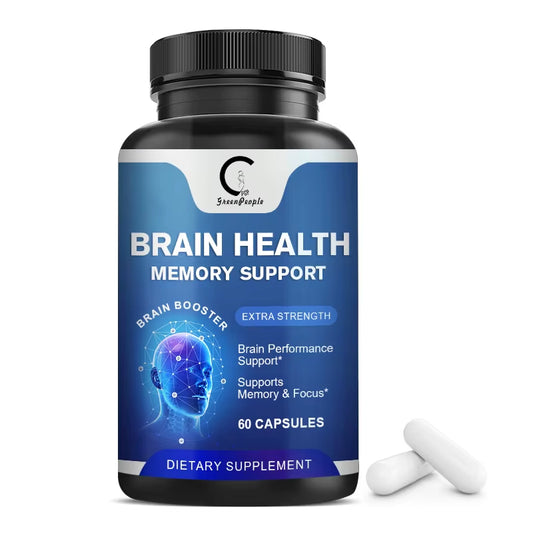 GPGP Greenpeople 60Pc Brain Health Capsule for Concentration Brain Booster Focus Memory Clarity Pill Vitamin B6 Brain Supplement
