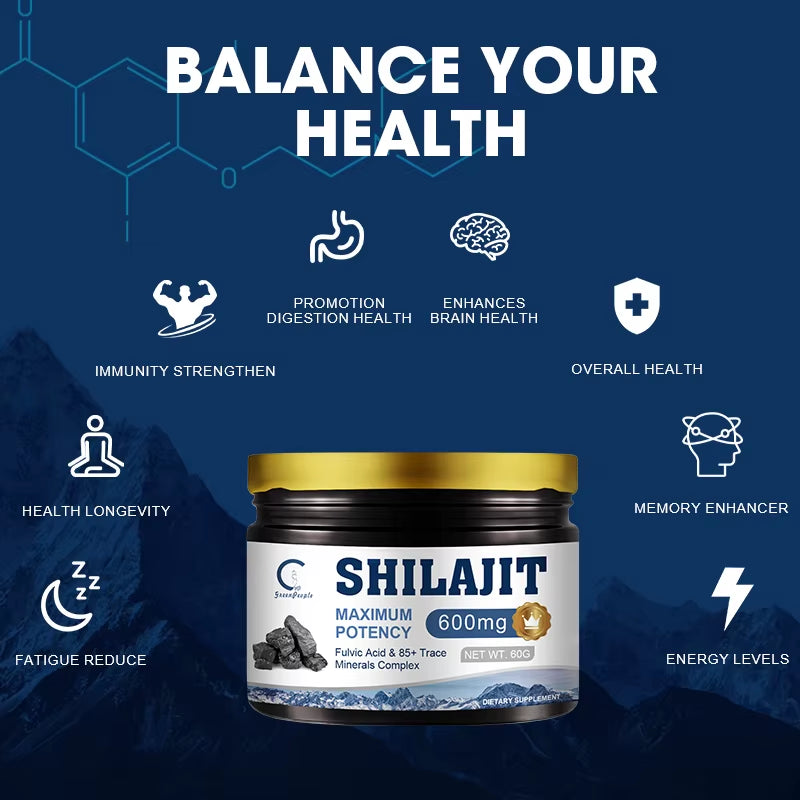 GPGP Greenpeople 100% High Purity Shilajit Mineral Supplements Resin 60G Pure Shilajit Lab Fulvic Acid Tested 85+ Trace Minerals